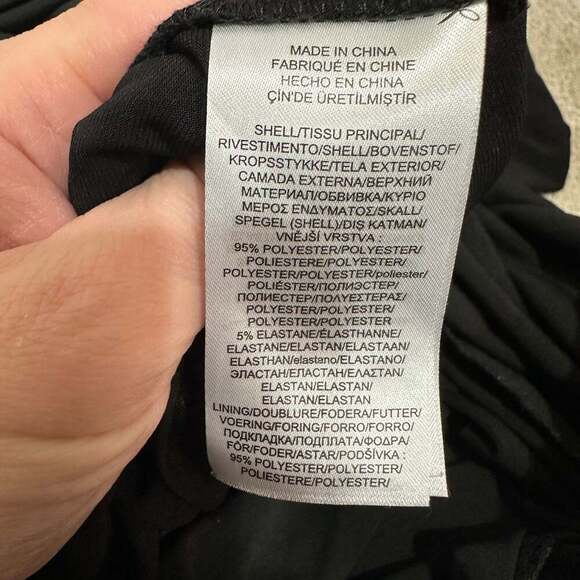 Lauren Ralph Lauren Black Dress Wrap Ruched Draped 3/4 Sleeve, Women Sz 14 - Picture 8 of 8